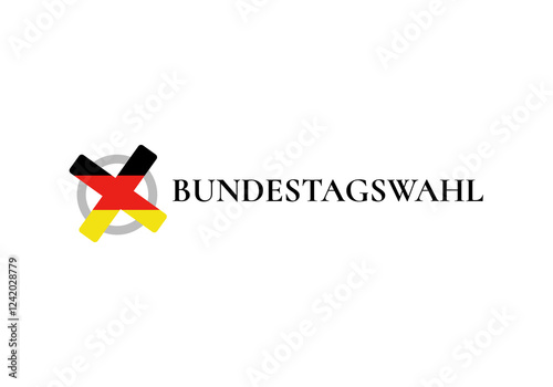Free Download Bundestagswahl 2025, German Federal Election. Ballot box with German flag and election paper. Representation of democracy, political decision-making, and governance, isolated on white background. BTW - GFXLoad