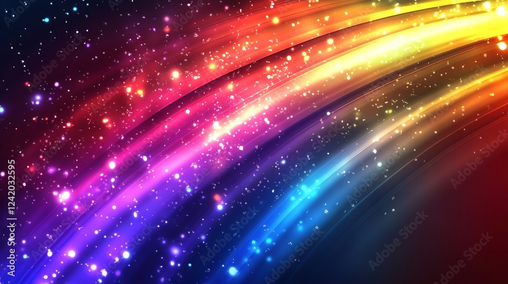 Fototapeta premium A vibrant abstract background with colorful streaks and sparkling effects.