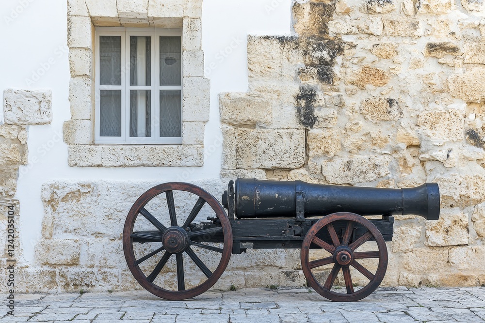 The ramparts feature a gun carriage with an old cast-iron Spanish cannon The ramparts feature a gun carriage with an old cast-iron Spanish cannon