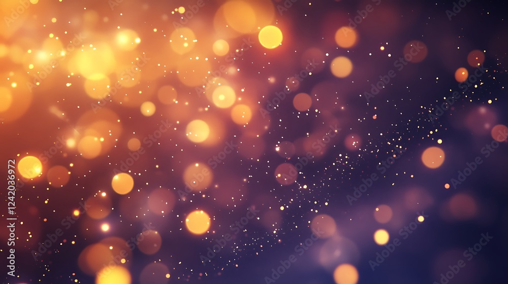 Obraz premium A dreamy bokeh background with soft, glowing orbs in warm colors.