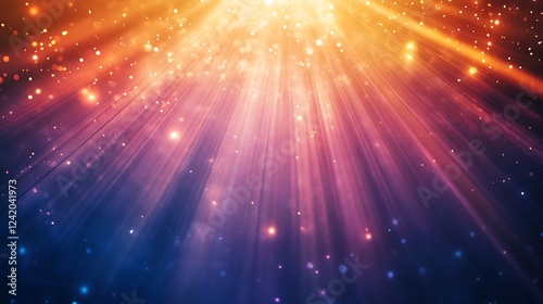 A vibrant burst of light and color, creating a magical and ethereal atmosphere.