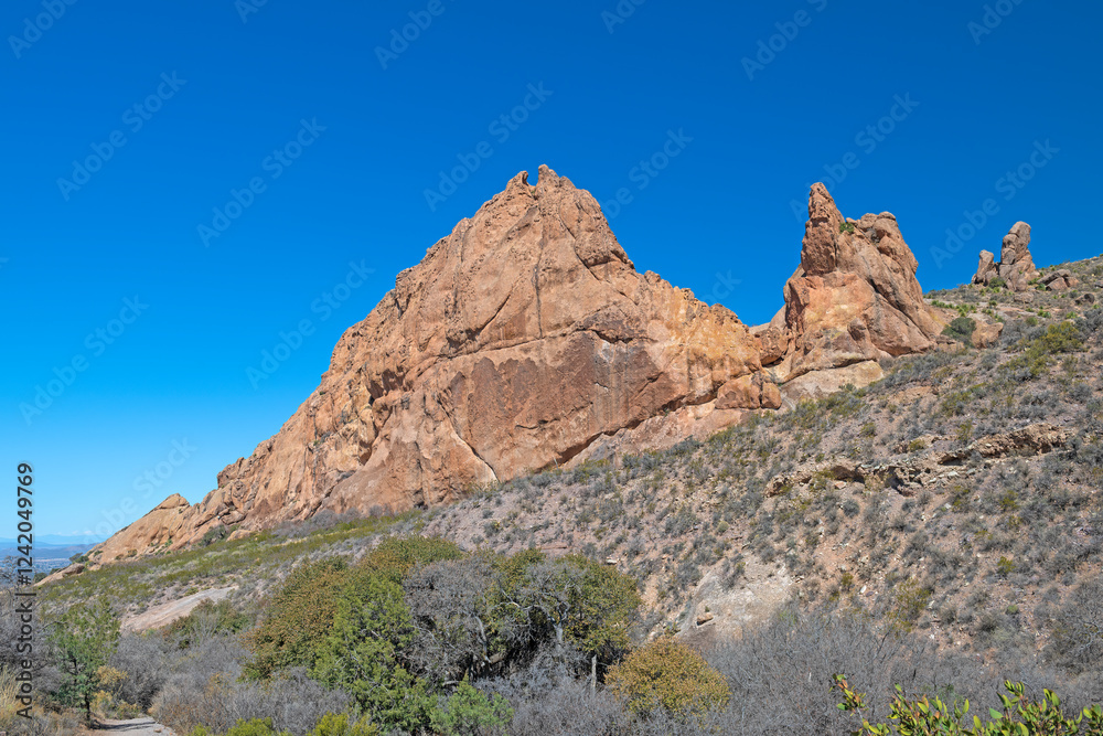 Dramatic Tuff Rock Rising Out of the Desert