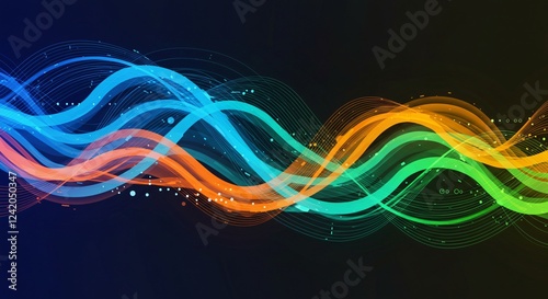 Abstract wave patterns in vibrant colors for tech-related designs