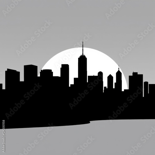 Wallpaper Mural Abstract neon green violet and purple skyline city transparent texture silhouetted skyline cityscape architecture illustration building city vector Torontodigital.ca