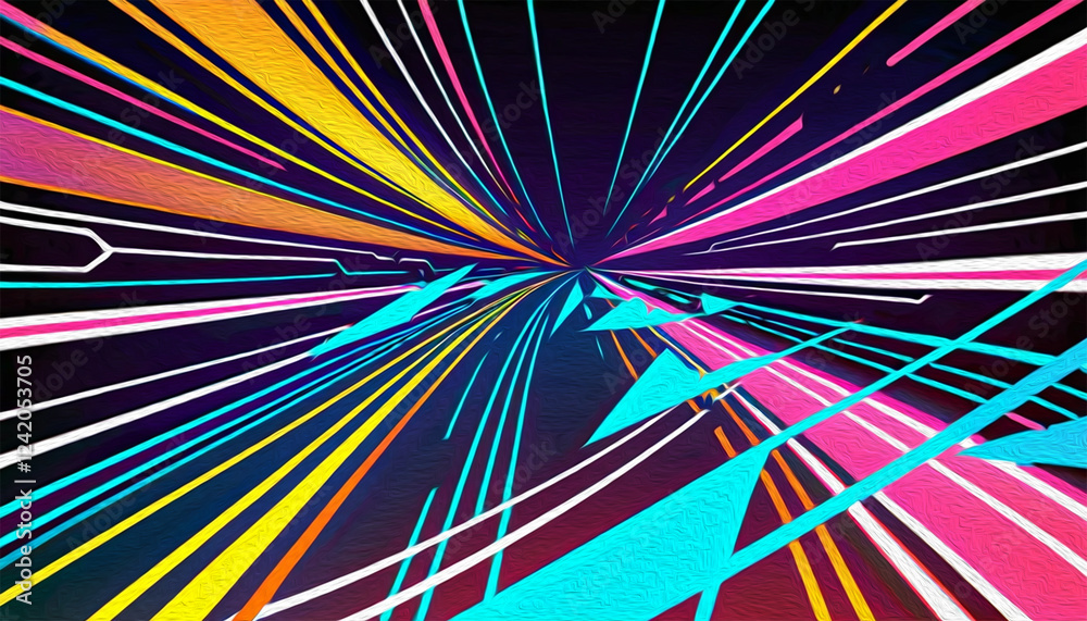 Fototapeta premium Abstract technology background. . Oil paint illustration.