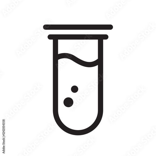 Test tube, liquidity outline icons, minimalist vector illustration, simple concept, editable stroke, Isolated on white background