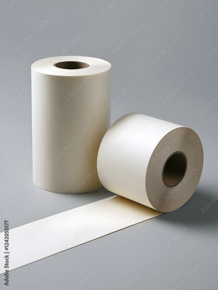 Small Roll of Off-White Paper with Neutral Background Small Roll of Off-White Paper with Neutral Background