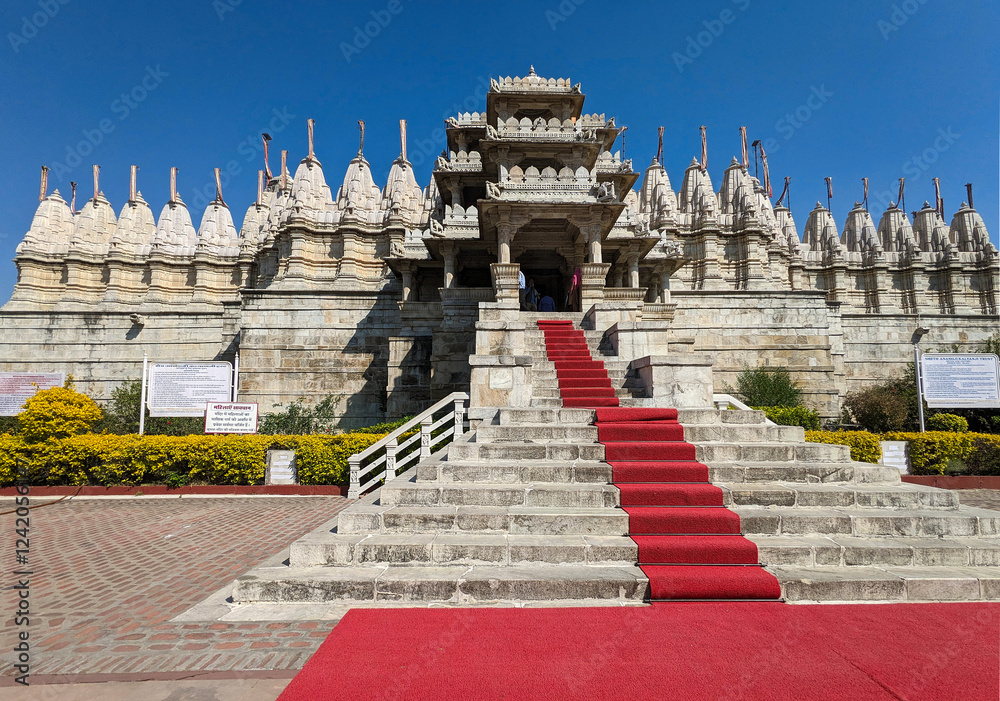 Giant temple with a red carpet for its devotees, Udaipur, India