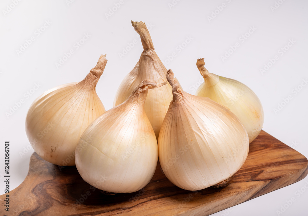 Fototapeta premium White sweet doux french salad onions vegetables