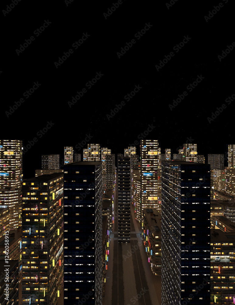 Obraz premium 未来都市の風景 3DCGレンダリング