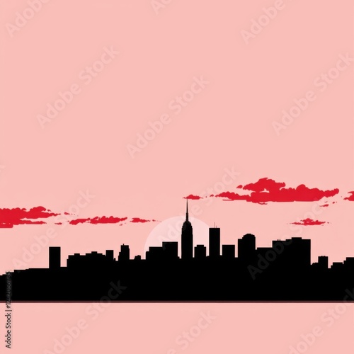 Abstract silhouette of the city with text osaka at the vintage japanese flag background skyline silhouette 