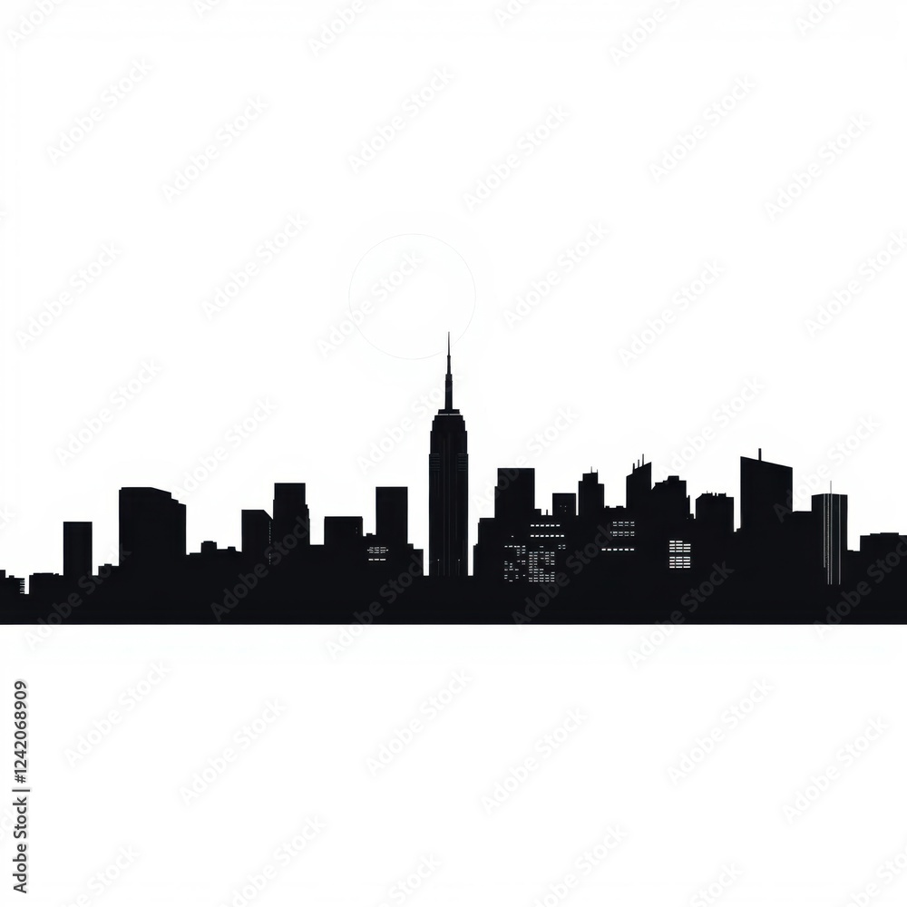 Bright yellow cityscape showing inspiring sunrise and urban skyline skyline silhouette Bright yellow cityscape showing inspiring sunrise and urban skyline skyline silhouette