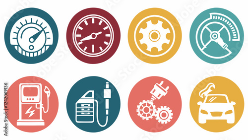 Automotive Industry Icon Set