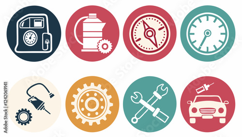 Automotive Industry Icon Set