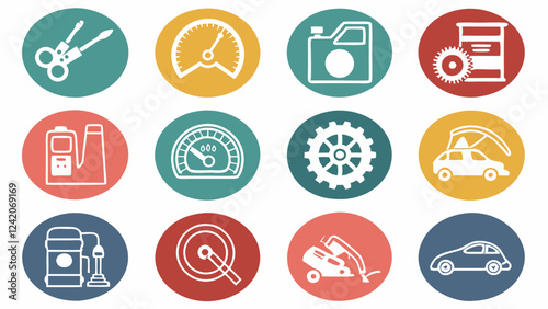 Automotive Industry Icon Set