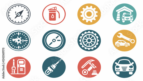 Automotive Industry Icon Set