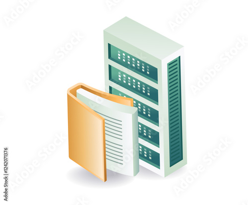 Technology server data concept illustration