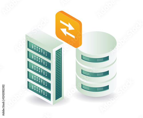 Transfer database server concept illustration