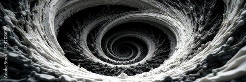 Wallpaper Mural Intricate black and white spiral, high contrast design , texture, minimal Torontodigital.ca