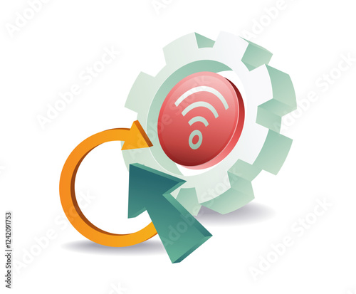 Wifi signal network process technology concept illustration