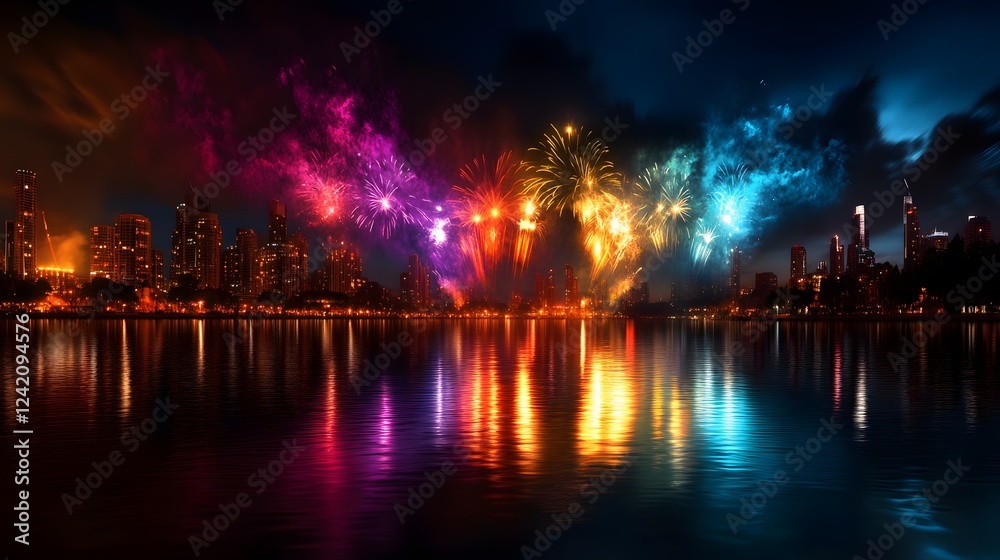 Fototapeta premium fireworks that are lively and clean