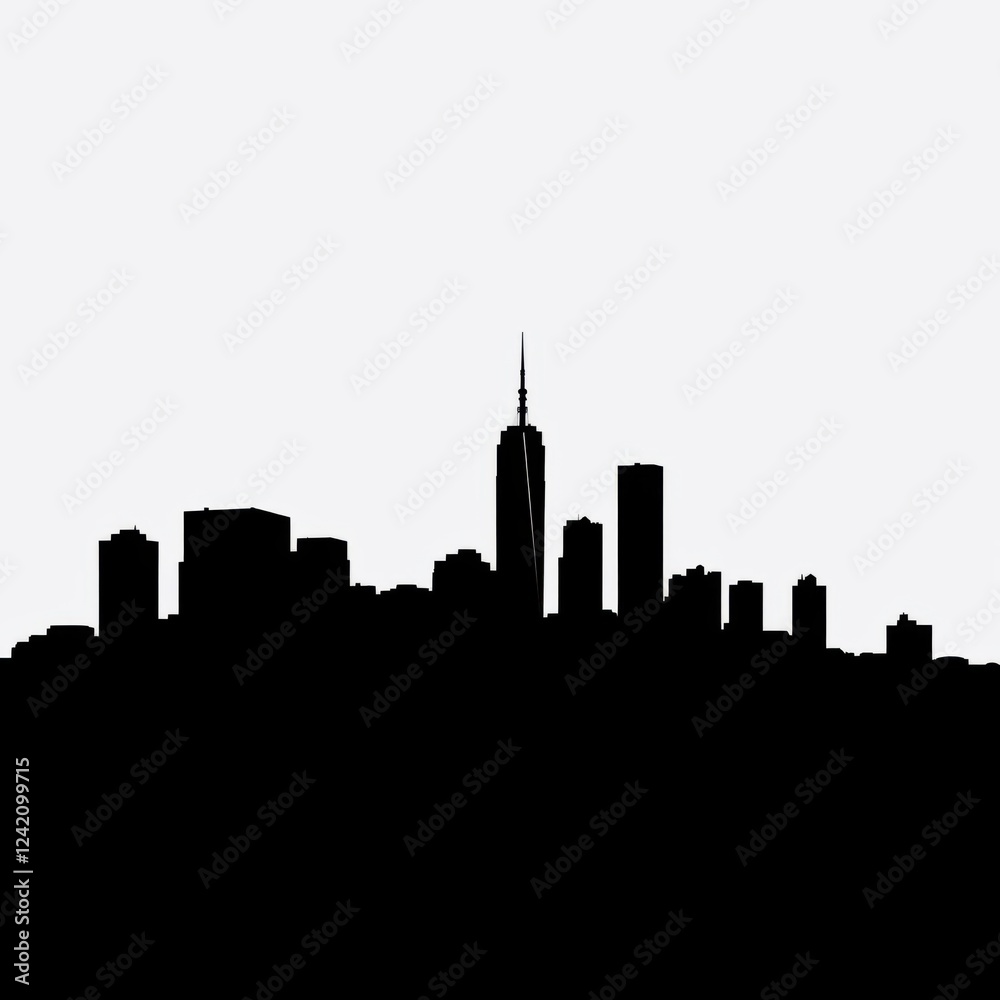 A serene city skyline at sunset with a large moon and twinkling stars above skyline silhouette A serene city skyline at sunset with a large moon and twinkling stars above skyline silhouette