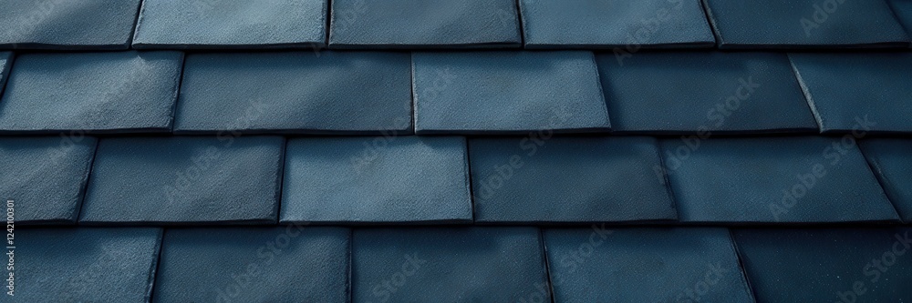 Fototapeta premium Modern grey & black composite roof shingles, high-angle view, surface, contemporary