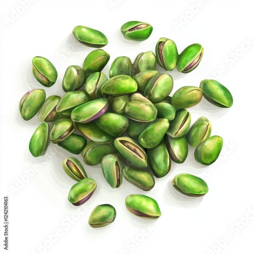 Wallpaper Mural Shelled pistachios scattered, studio shot, white background, food photography, packaging design Torontodigital.ca