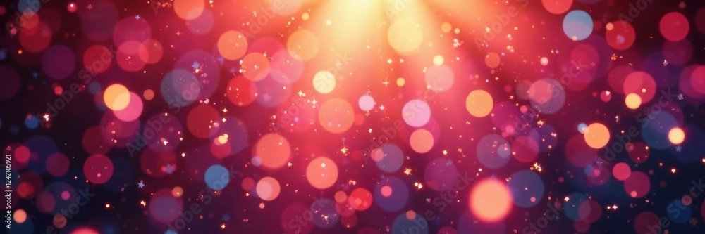 Luxurious confetti shower; shimmering rays, soft bokeh , celebratory, festive background Luxurious confetti shower; shimmering rays, soft bokeh , celebratory, festive background