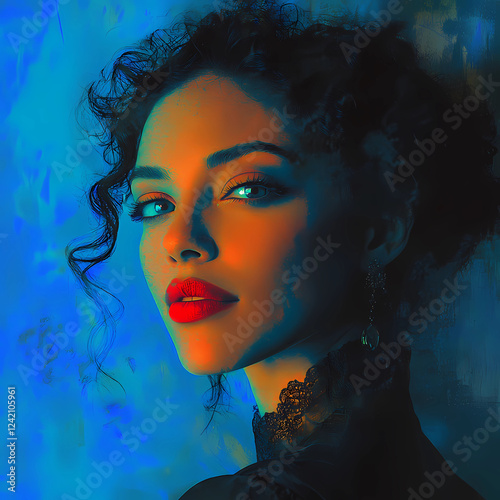 Portrait of a Beautiful Girl, Woman in a Meadow