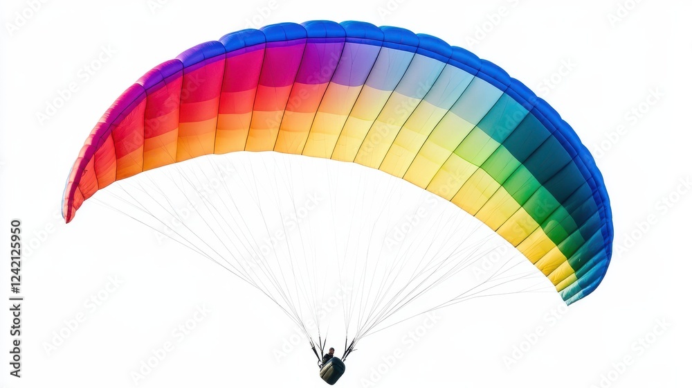 Obraz premium Colorful Paraglider Flying in a Clear Sky for Adventure Sports Photography