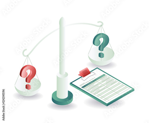 Question mark law justice concept illustration