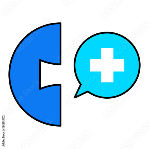 Medical call icon. filled outline icon style