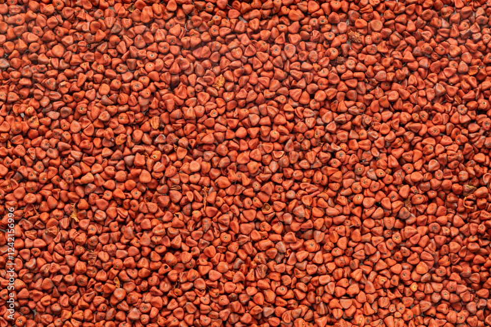Organic, dried, raw, red Bixa Orellana seeds - Achiote. Organic, dried, raw, red Bixa Orellana seeds - Achiote.