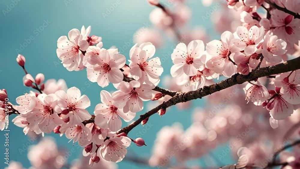 Spring mockup with blooming flowers. Summer frame with copy space Spring mockup with blooming flowers. Summer frame with copy space