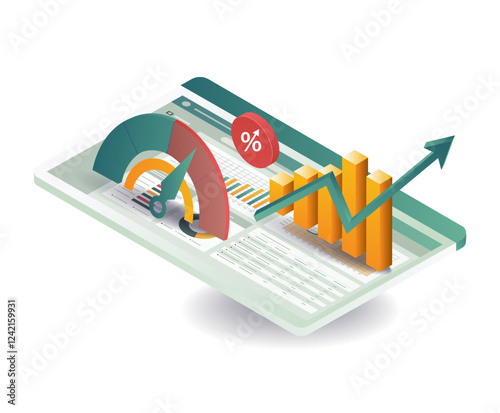 Data management business development analyst concept illustration