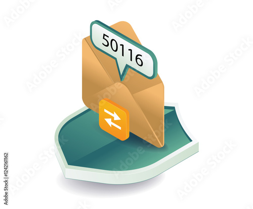 Email confirmation security code concept illustration