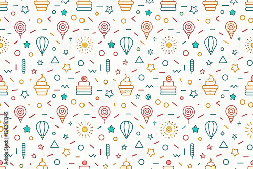 Wallpaper Mural Festive party line art pattern background Torontodigital.ca