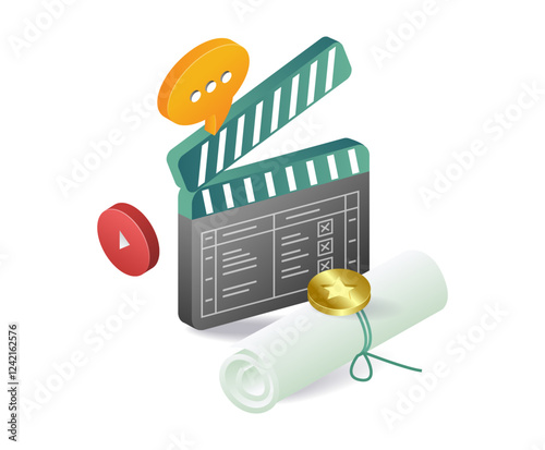 Film director board concept illustration