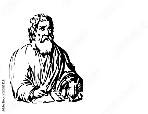Hippocrates Portrait Sketch Drawing