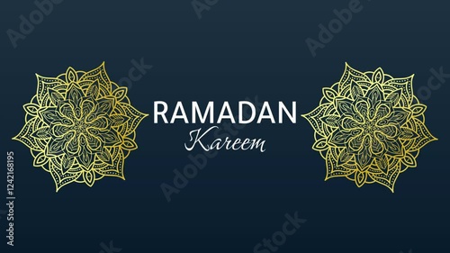 islamic background blue luxury ornament mandala pattern arabic ramadan kareem video 4K