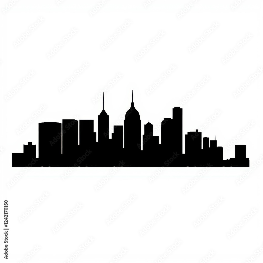 Fototapeta premium Silhouette office buildings design ideal for corporate posters skyline silhouette