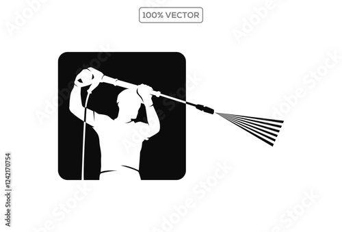 vector graphic of pressure power wash spray logo