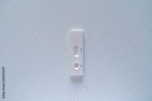 Blank Covid test on a white table