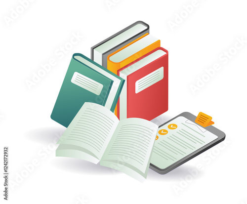 Concept of school student textbooks