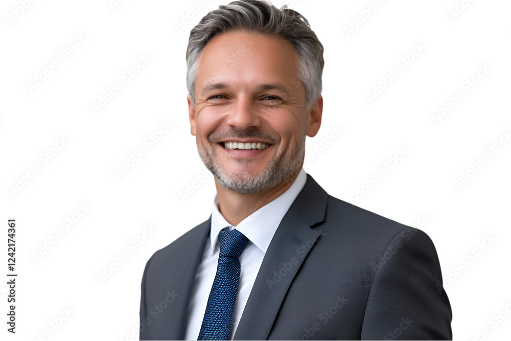 Portrait a smiling Executive manager businessman in suit, isolated on transparent background Portrait a smiling Executive manager businessman in suit, isolated on transparent background
