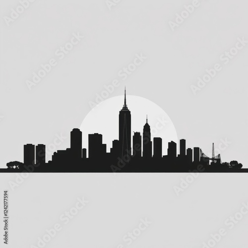 Wallpaper Mural Cityscape silhouette with scattered particles skyline silhouette  Torontodigital.ca