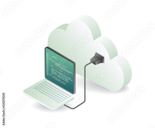 Cloud Network Concept Computer Server Programmer Illustration