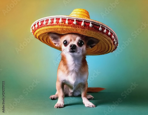Chihuahua in Sombrero in Cinco de Mayo Tradition AI