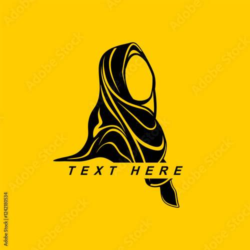 Islamic women's hijab logo without face vector illustration